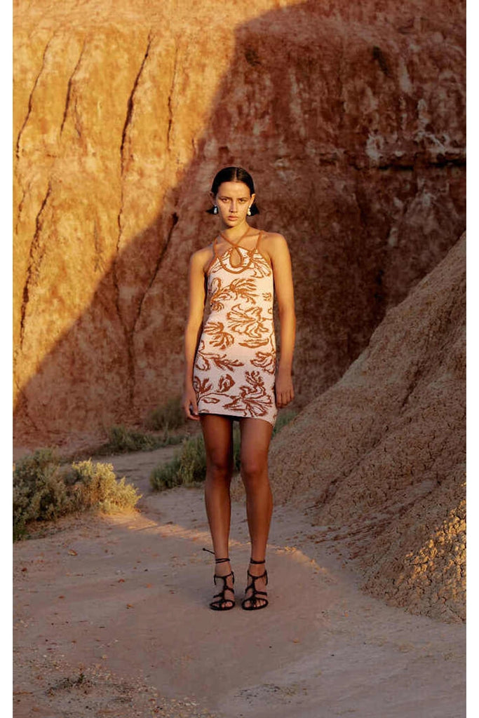 Rust Desert Floral Dress