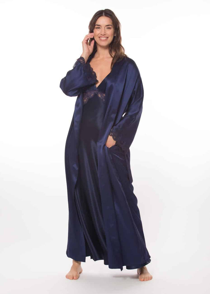 Silk Navy blue nightgown